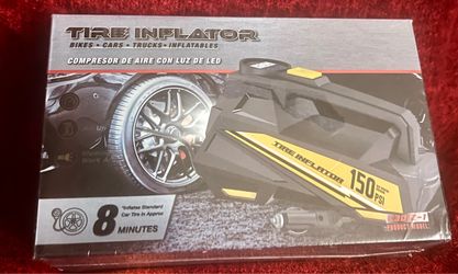 BRAND NEW IN SEALED BOX Tire Inflator Portable Air Compressor- 12V DC Air Pump for Car Tires with 150PSI LCD Digital Gauge & Emergency LED Light,Auto