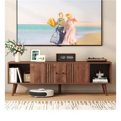 HOMEFORT TV Stand for 65/60/55 Inches, Mid-Century Modern TV Stand with Storage,Media Console Table,