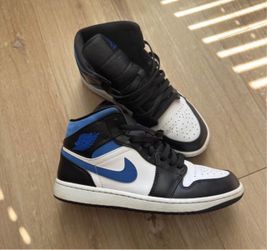 Nike Air Jordan 1 Mid sneakers in the Racer Blue/Black/White size 10