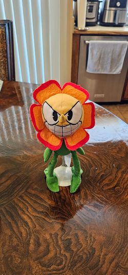 Cuphead Cagney Carnation Plush 10" / Collectible / Collector / Nintendo / Playstation / Xbox / Plushie / Toy / Figure / Rare / Gift / HTF