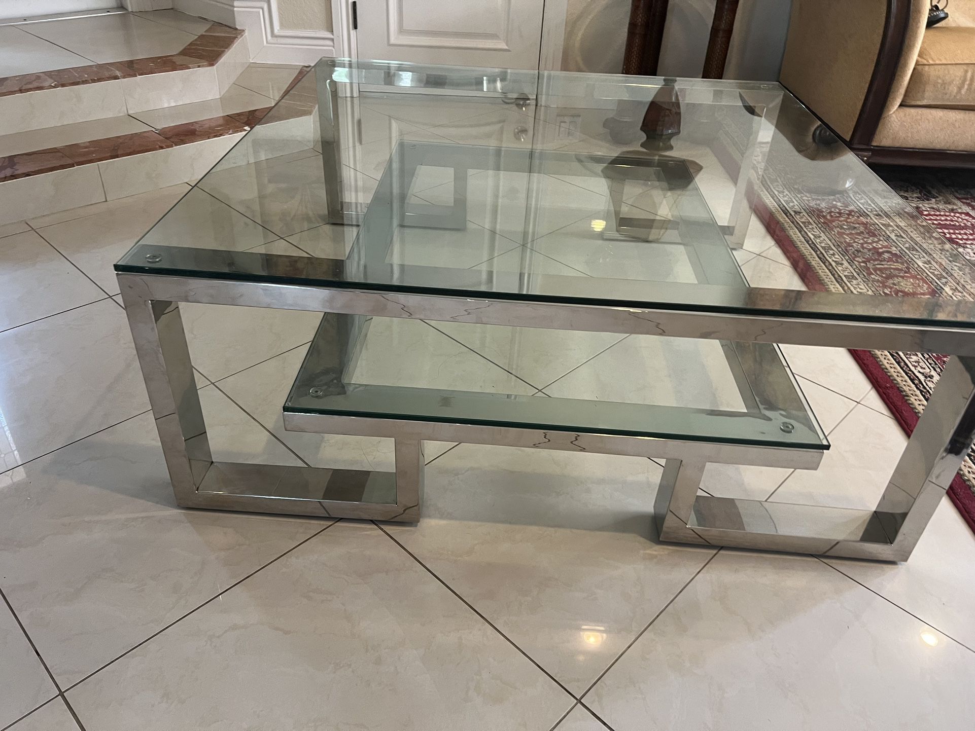 Living room glass table