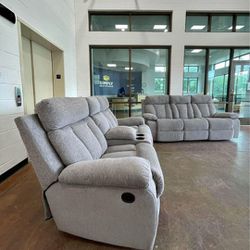 Mitchiner Fog Reclining Living Room Set Sofa And Loveseat Ashley Couch 