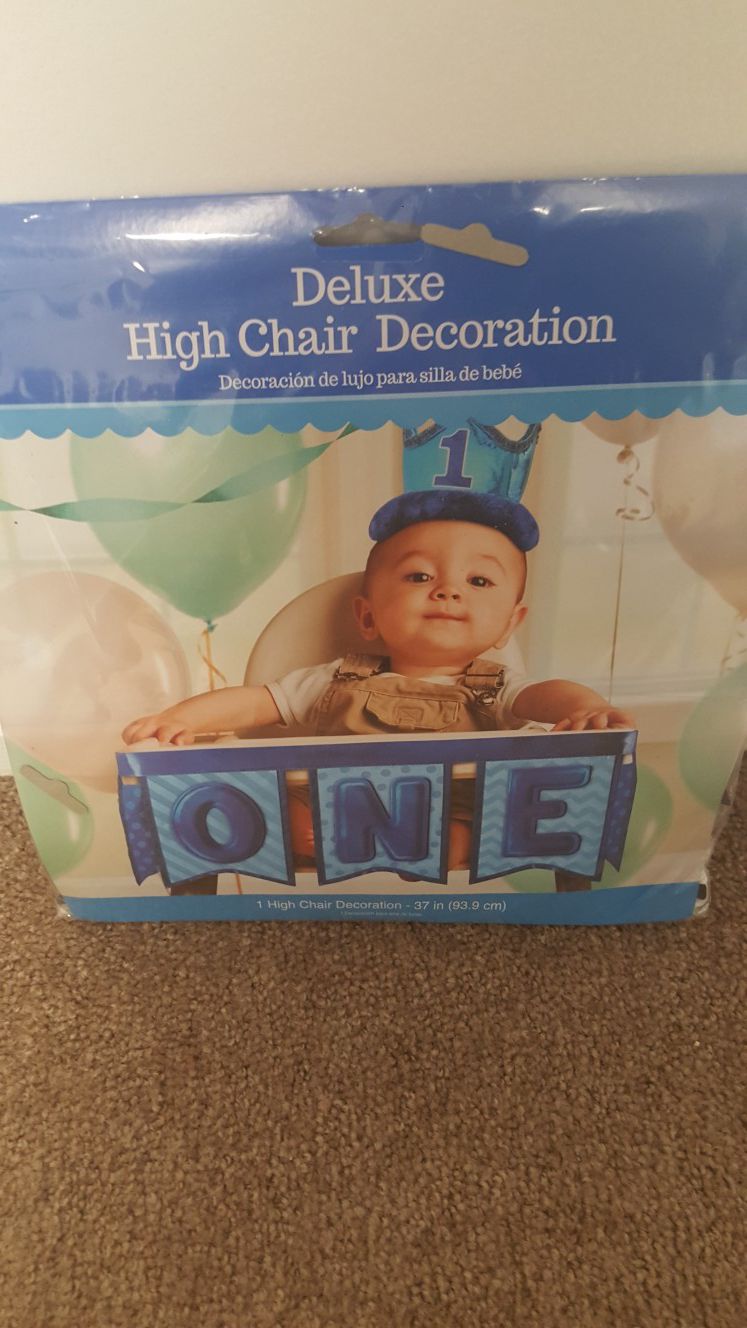 1st birthday high chair banner