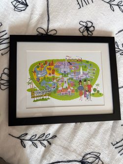 Shag Disneyland 50th Anniversary Framed Map Print