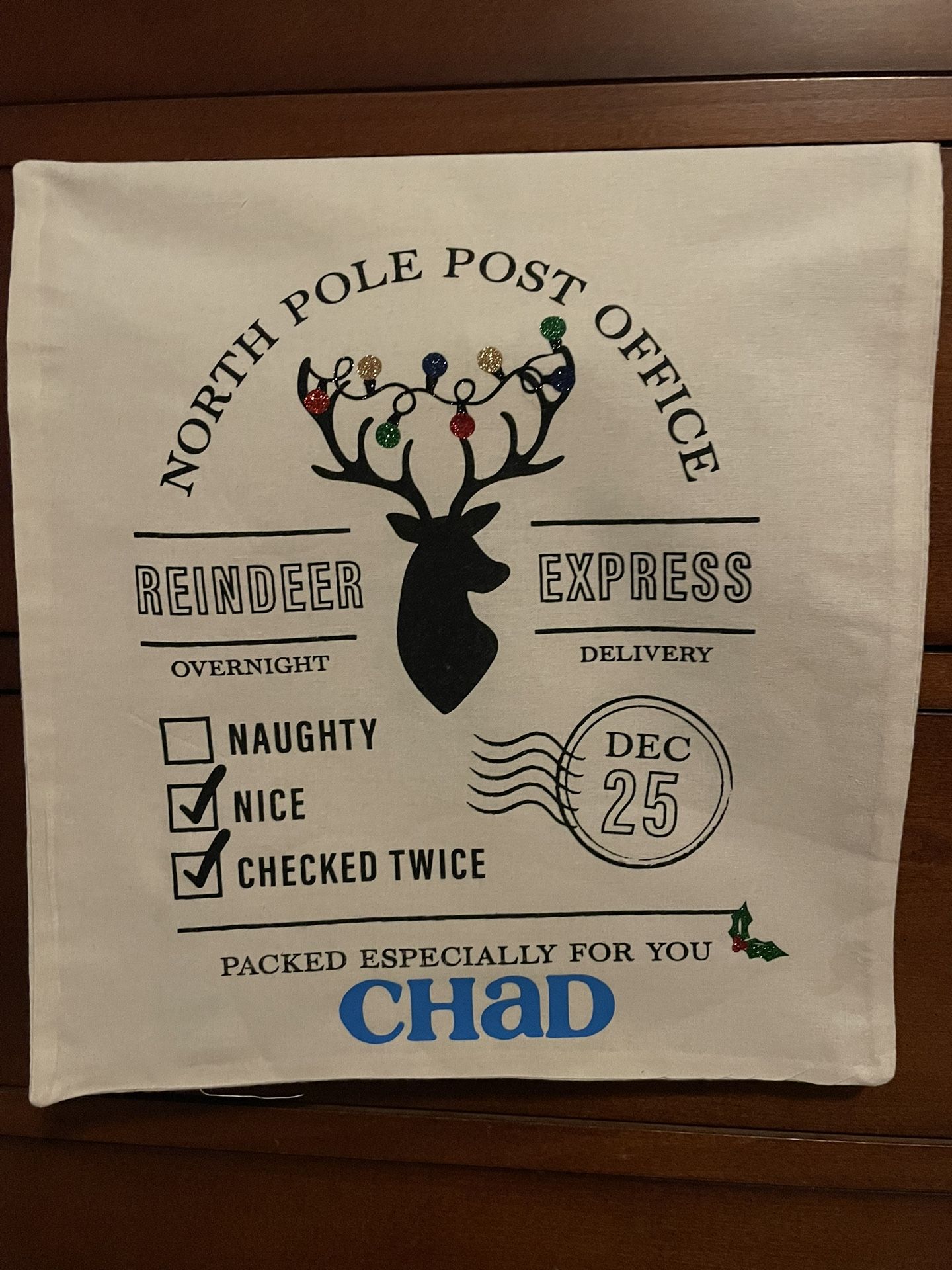 Personalized/custom Name Christmas Bag
