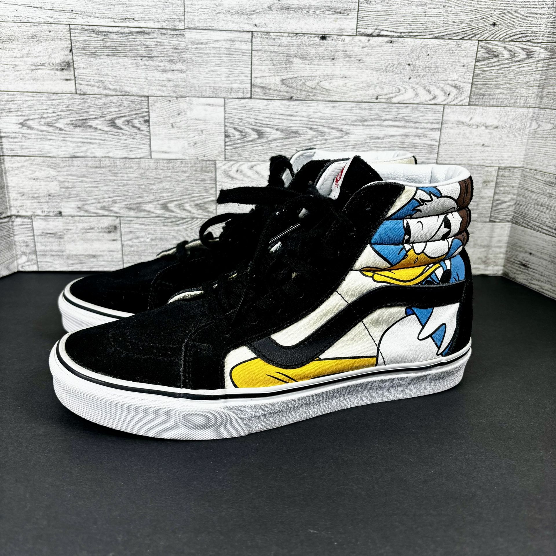 Vans X Disney Sk8-Hi Top Sneakers Size 8 Mickey Donald Goofy Pluto Shoes
