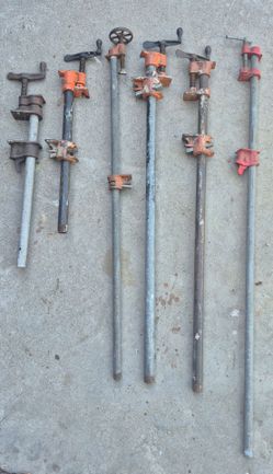 These are vintage Pony pipe clamps commonly used for woodworking. From panorama city