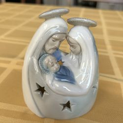 Mary Joseph and baby Jesus Nativity Tea Light Candle holder 
