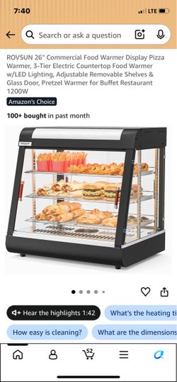ROVSUN 26" Commercial Food Warmer Display