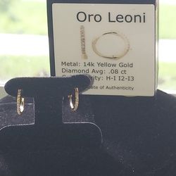 Hoggies  14k Italian Gold, Real Diamonds