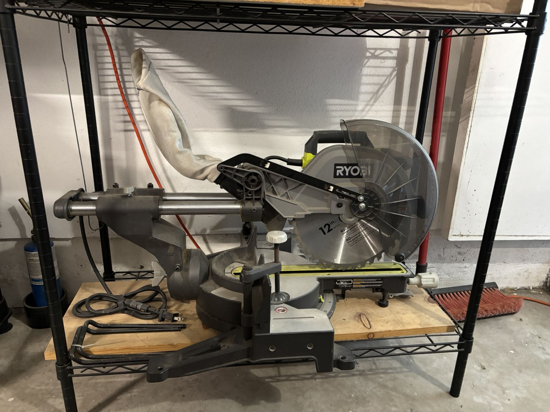 Ryobi 15 Amp 12 in. Corded Sliding Compound Miter Saw with LED Cutline Indicator