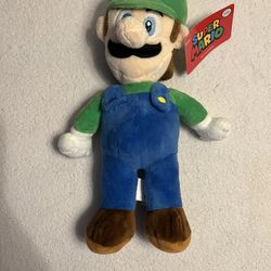 Super Mario Bros 16” Luigi Stuffed Plush Nintendo 2021  