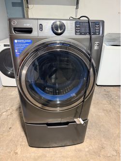 Ge smart wifi washer super capacity gray with Pedestal