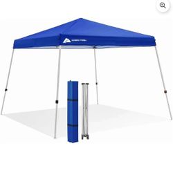 Ozark Trail 10x10 Instant Slant Leg Pop Up Canopy Tent – Pop-Up Outdoor Shelter for Camping, Tailgating & Beach – Blue