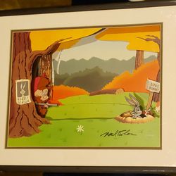 Warner Brothers Animated Cel Art Bugs Bunny And Elmer Fudd Limited Edition 691/2500
