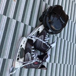 Kids Hockey Skates And Helmet