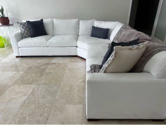 Crate and Barrel white sofa