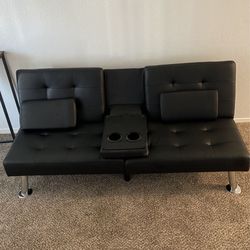 Black Leather futon 
