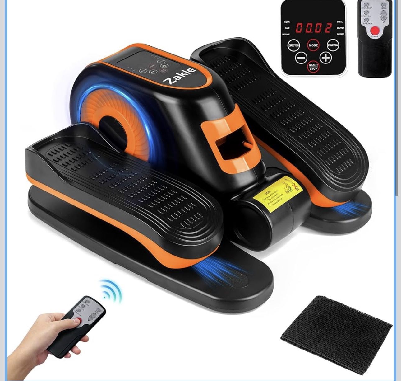 Zakle Under Desk Elliptical Machine, Ellipse Leg Exerciser, Electric Ellipse Leg Exerciser as Seen on Tv w/Remote, 12 Speed Levels, Manual & Auto Mode