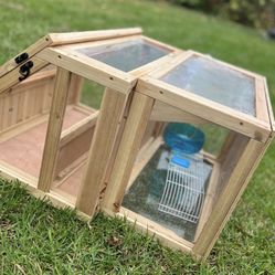 Custom Built Large Wooden Hamster Mansion / Enclosure with Clear Sides 
