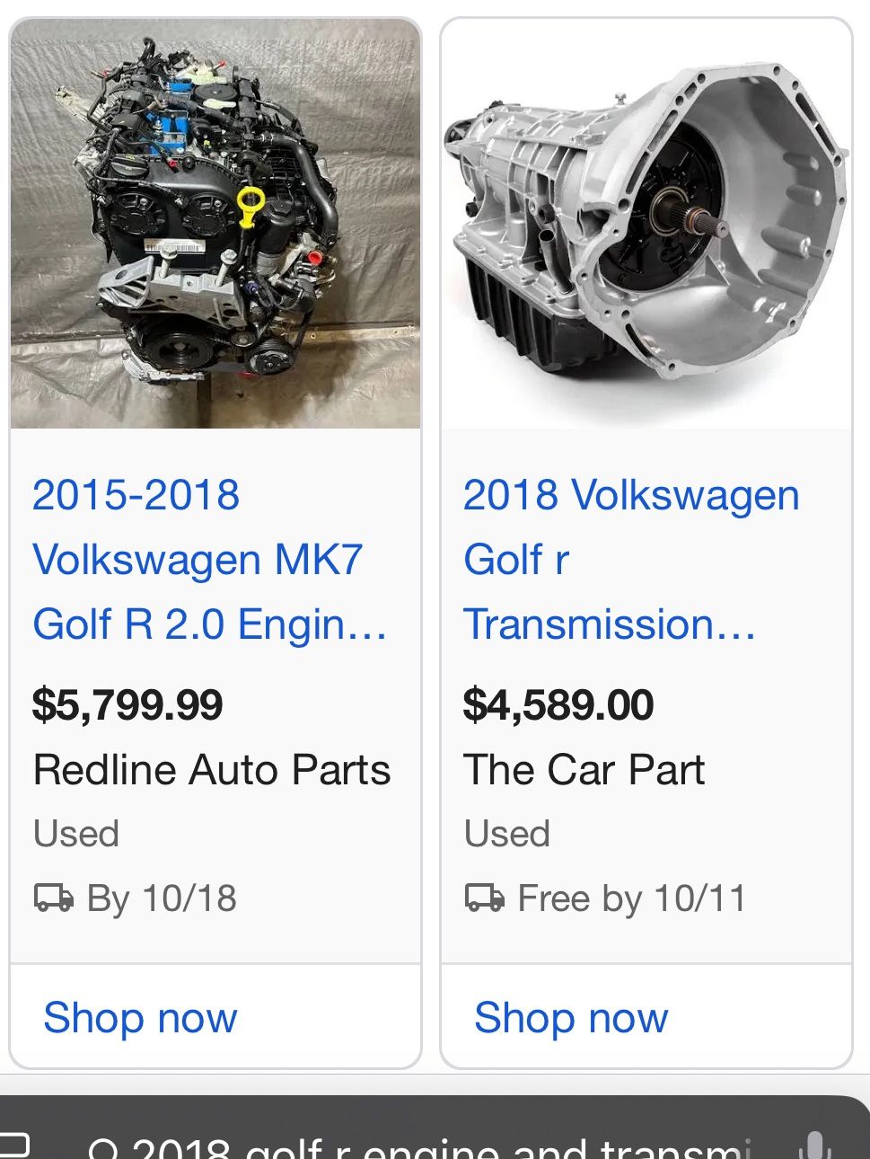 2018 Golf R Engine And Transmission