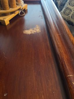 Solid wood bar with 2 metal chairs