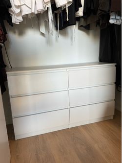 White Dresser with 6 Drawers