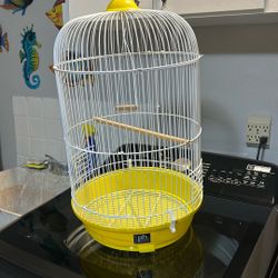 Prevue Pet Products Small Round Bird Cage-Yellow 22x12