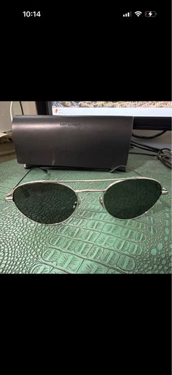 Saint Laurent SL 97 Metal Oval Sunglasses Silver Frame Tinted