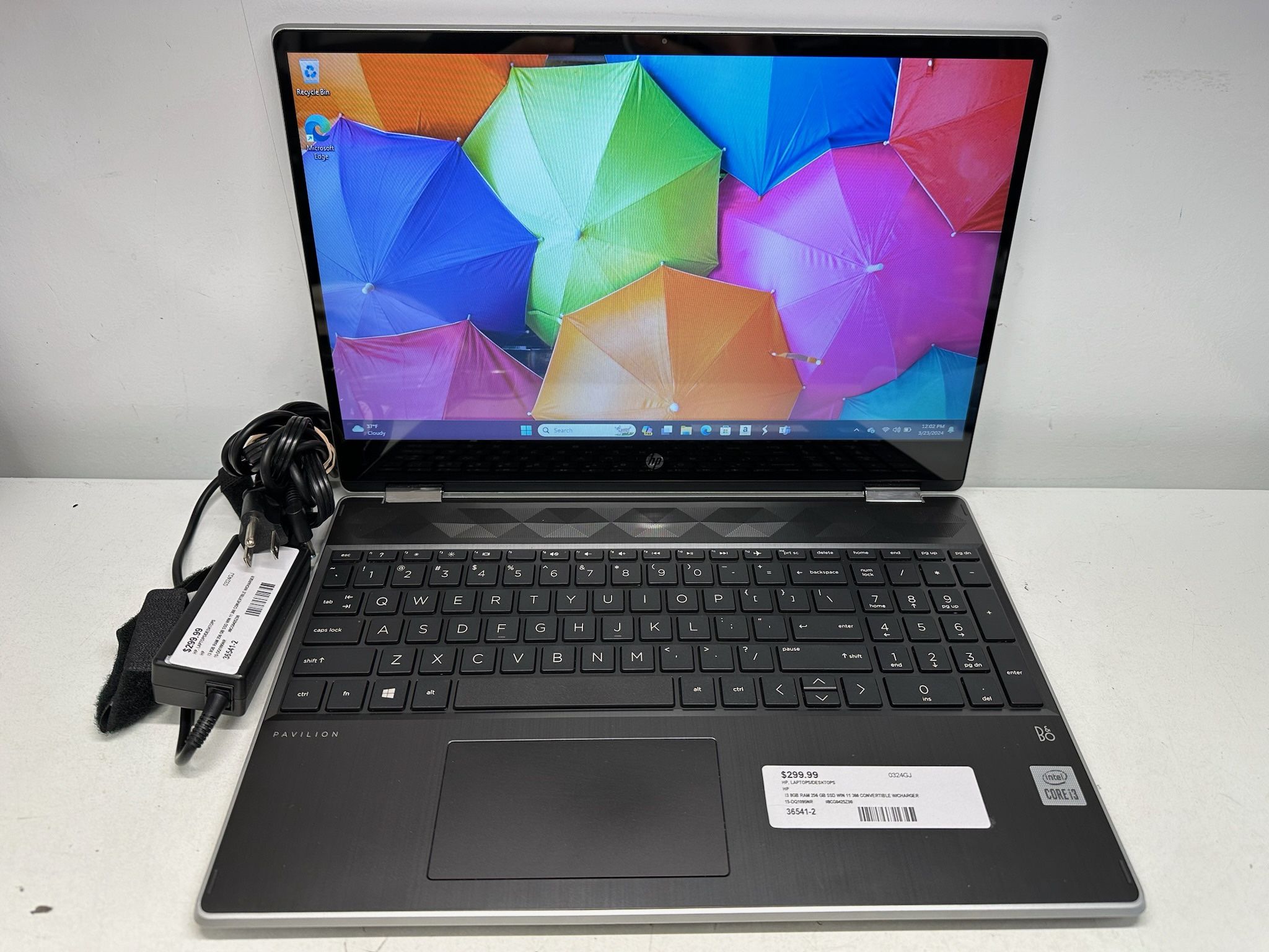 HP 15-DQ1095NR I3 8GB RAM 256 GB SSD WIN 11 360 CONVERTIBLE W/CHARGER