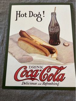 Coca Cola Hot Dog metal sig 12 x 16
