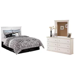 Bostwick Shoals Queen/Full Panel Headboard Bed with Mirrored Dresser Deluxe Quality