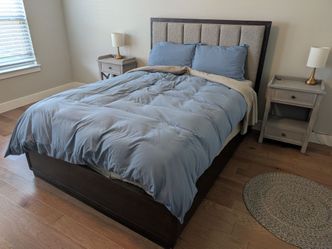 🛏️ Queen Size Bed Set – Brand New (Panel Bed + Mattress + Foundation)