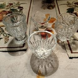 Cut Crystal Glass Serving Pieces Set of 4