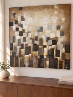 Statement Abstract Painting – Rich Texture & Gold Accents
