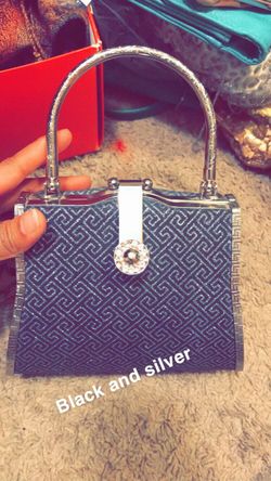 Black and silver clutch