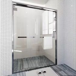 50 in. - 54 in. W x 72 in. H Sliding Framed Shower Door in Chrome with Clear Glass