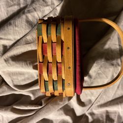 1990’s Longaberger Christmas Stationary Handle Handled Basket Great Condition!