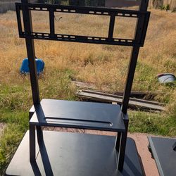 Heavy-Duty Rolling TV Stand - Commercial Grade - Locking Wheels