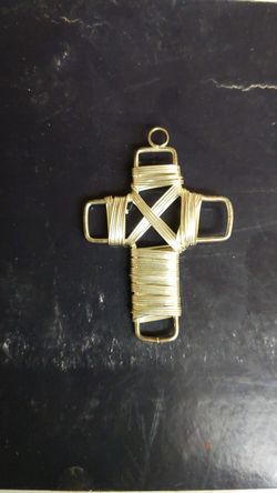 Sterling silver wire cross pendant