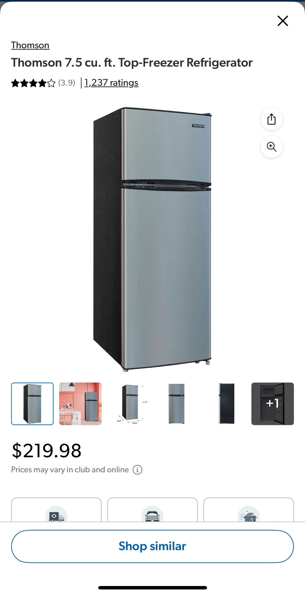 Thomson 7.5 cu. ft. Top-Freezer Refrigerator