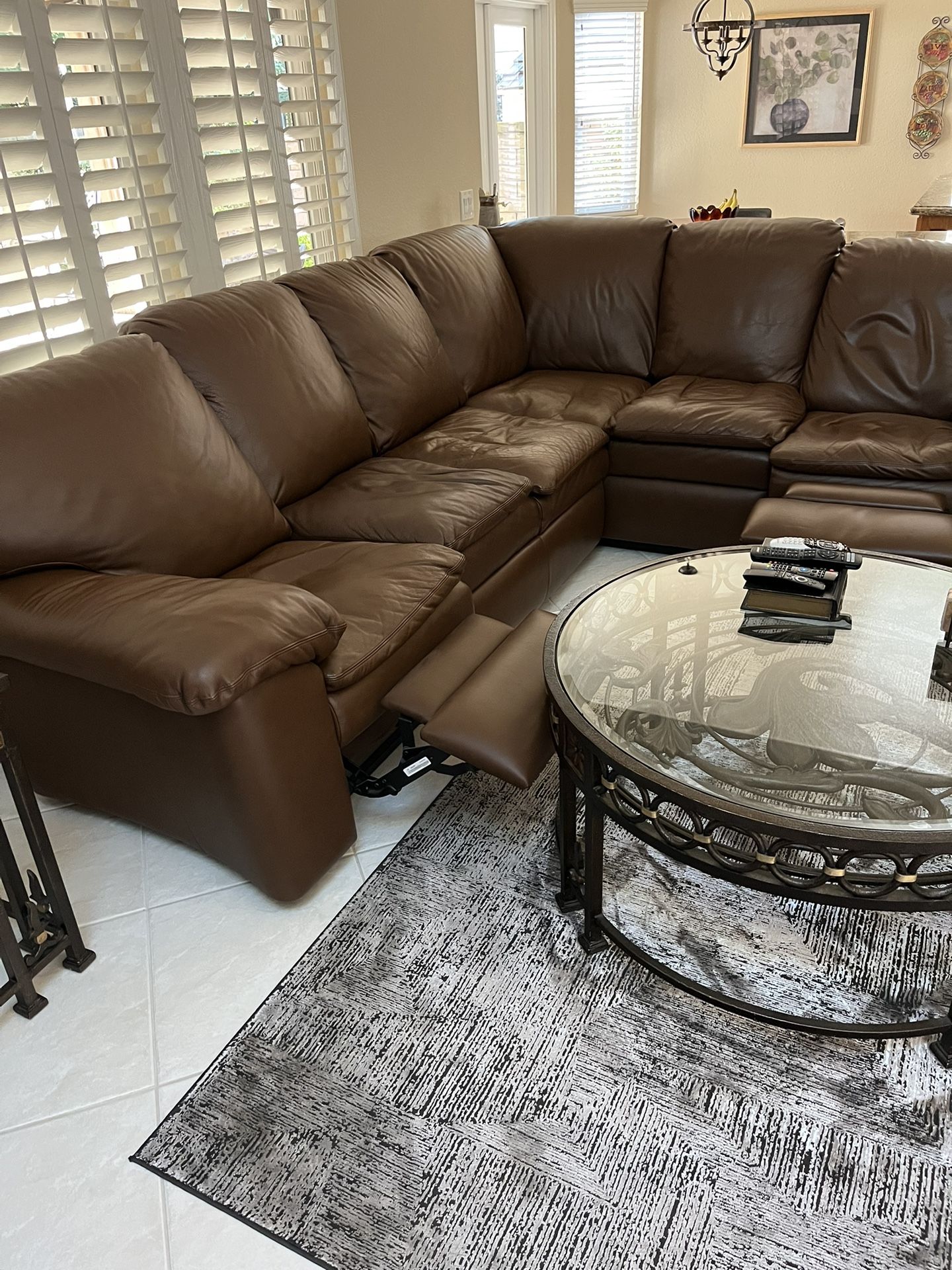 Arizona leather sectional couch with recliners