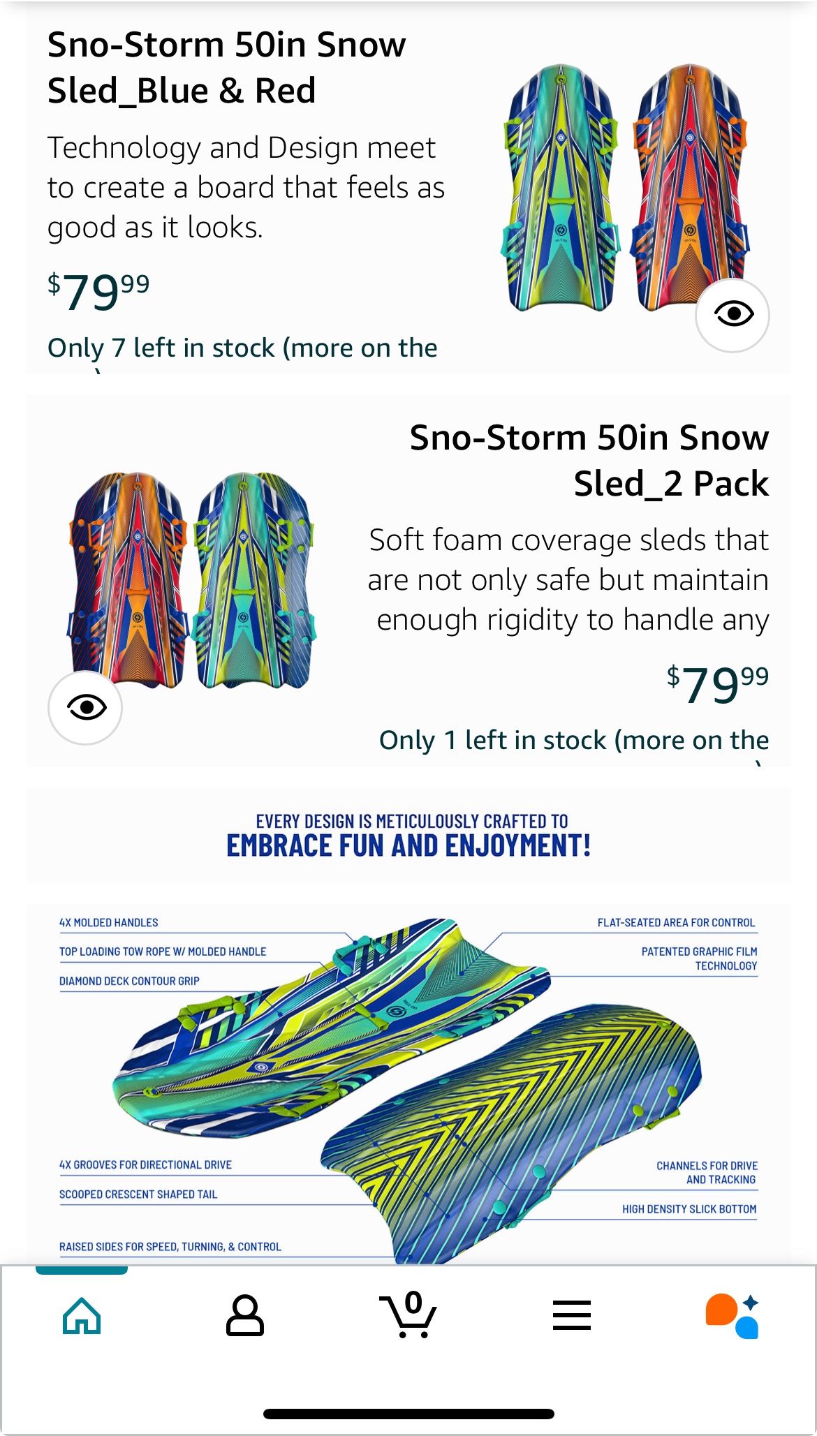 Premium Foam Sno-Storm Snow Sled
