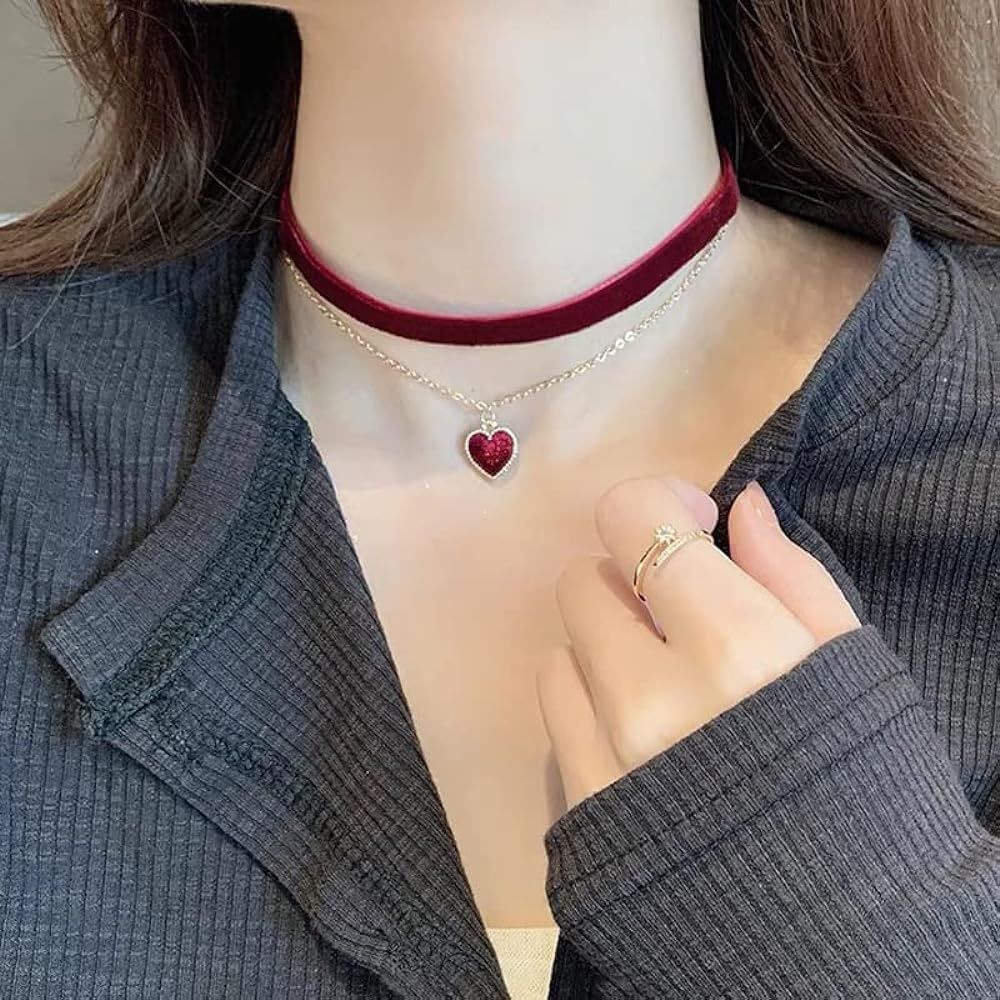 Heart Choker, Clip On Heart Earrings, Headband Bundle