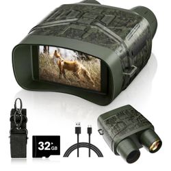 Night Vision Goggles - 4K Night Vision Binoculars for Adults, 3'' HD Screen Binoculars can Save Photo and Video with 32GB TF Card, Camouflage