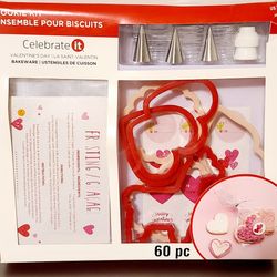 Valentines Day Cookie Making Baking Kit 60 Pieces Brand New
