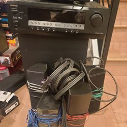 Onkyo Receiver, 5 Speaker Surround Sound System + Subwoofer