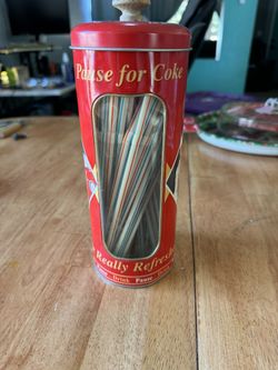 Coca Cola Metal Straw Dispenser 