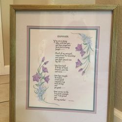 Mother’s Day Calligraphy Gold Framed Poem