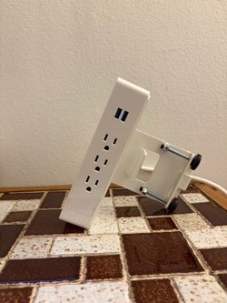 Group Dekko Desk Clamp Power Strip Outlet Hub (White) - 5 Available